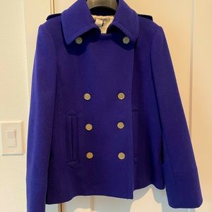 Royal Purple J Crew Wool Peacoat Medium